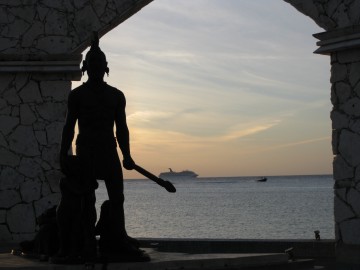 Maya Warrior Statue